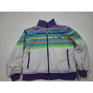 Vintage Full Zip White Colorful Coogi Jacket Youth Med 5/6